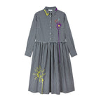 Robe Gingham Embroidered