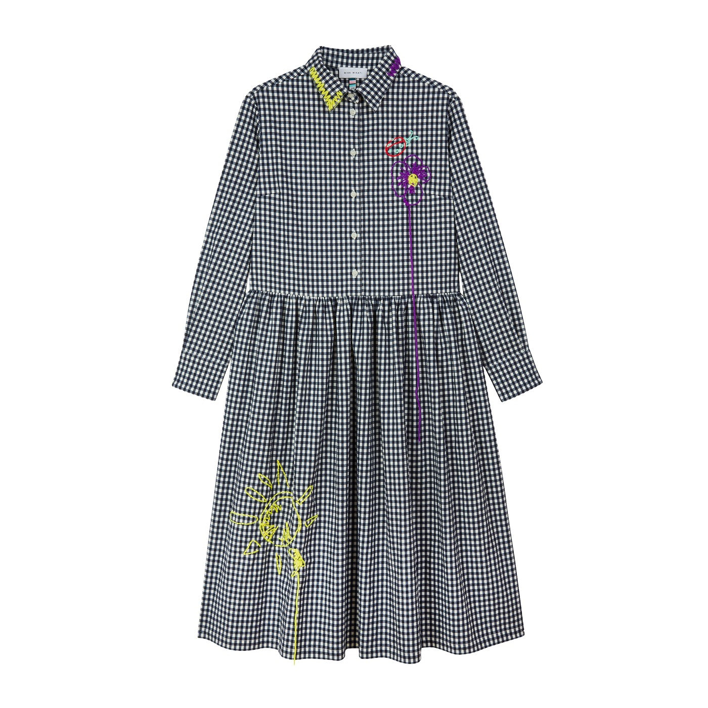 Robe Gingham Embroidered