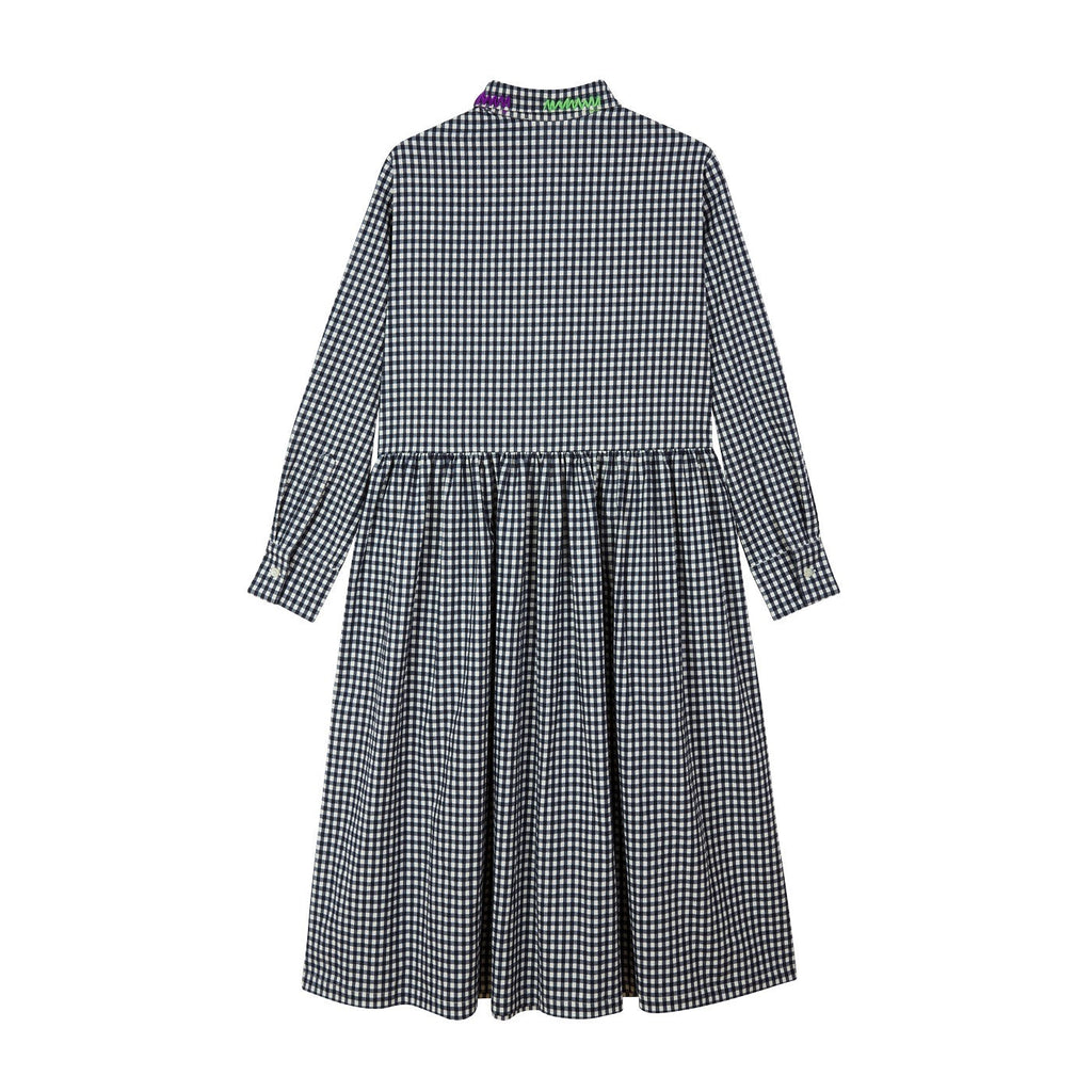 Robe Gingham Embroidered