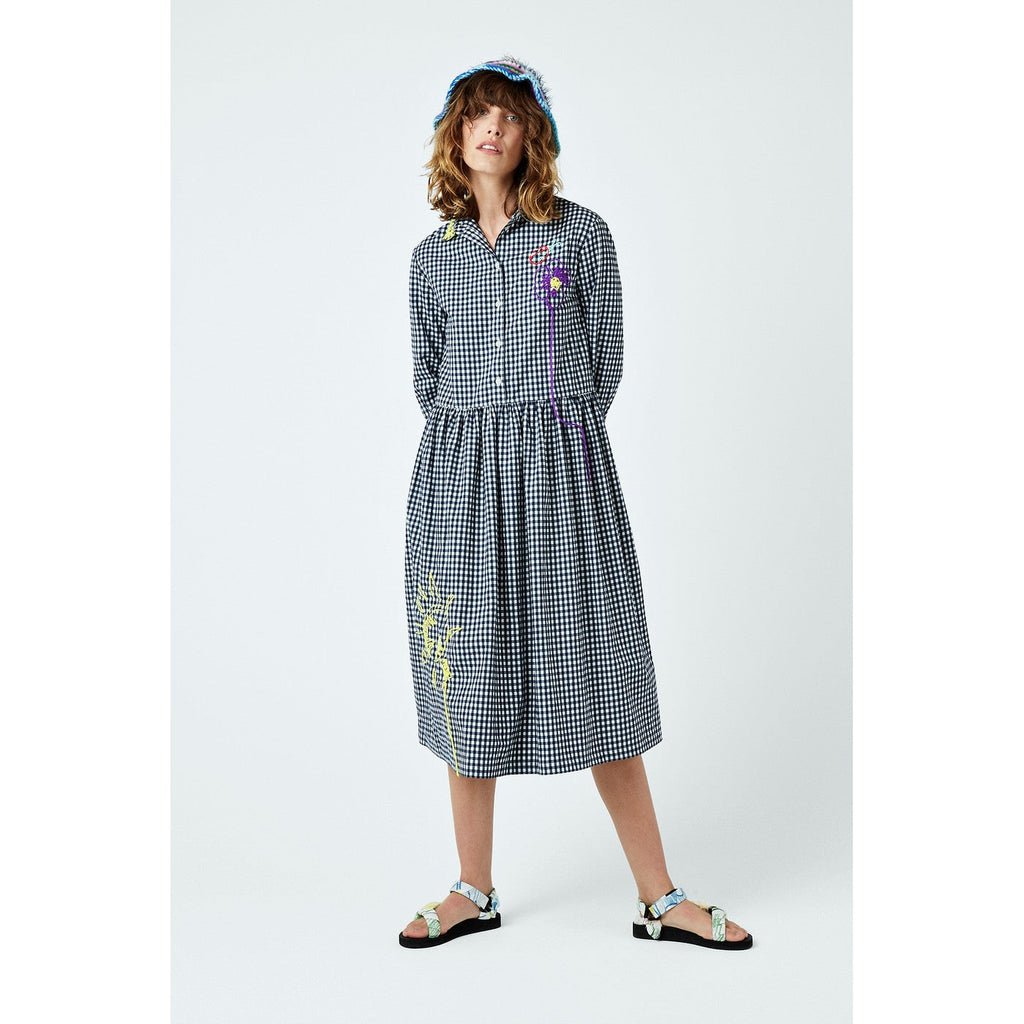 Robe Gingham Embroidered