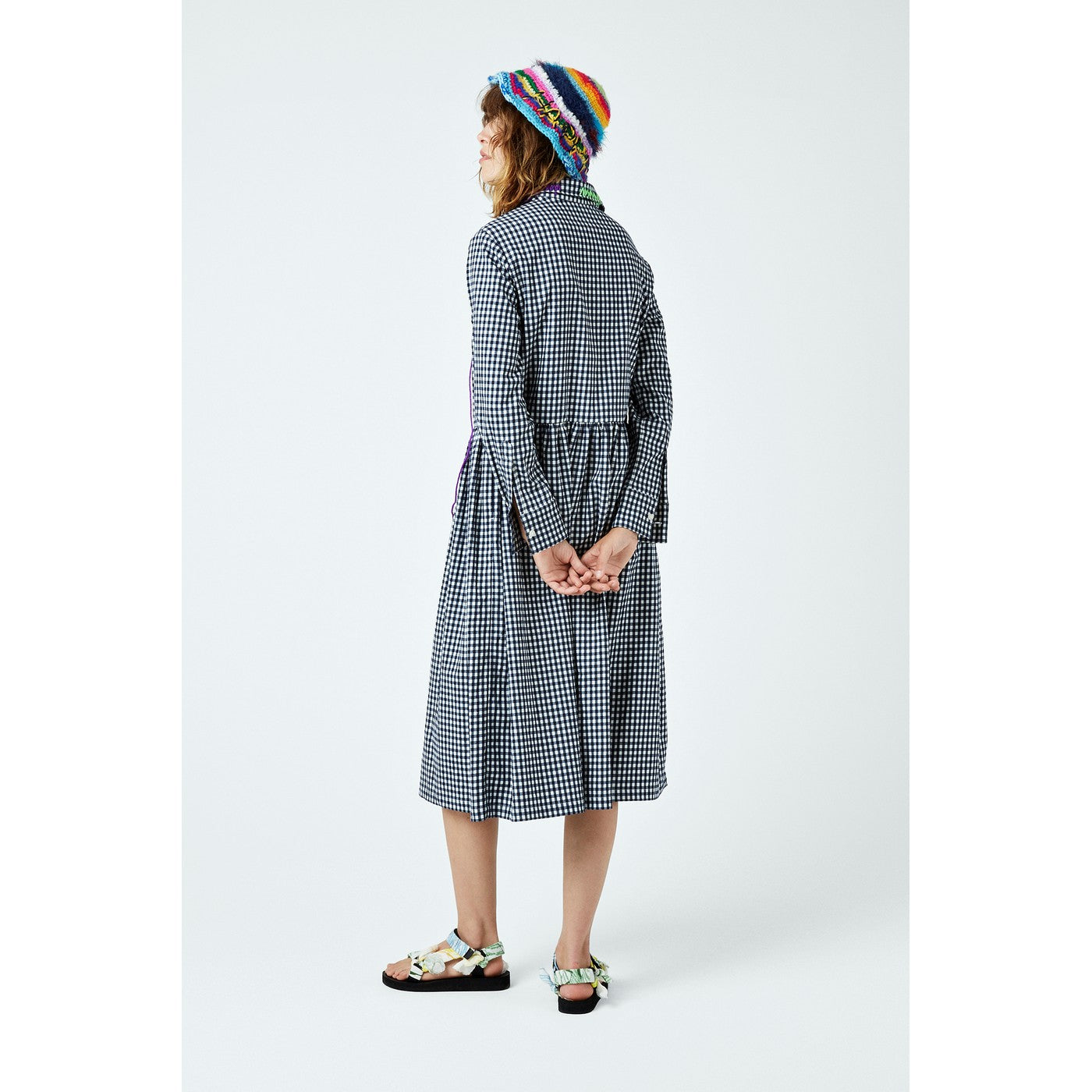 Robe Gingham Embroidered