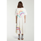 Robe Embroidered Short Sleeve