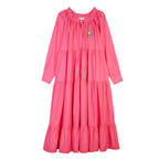 Robe Embroidered Long Sleeve Tiered Maxi