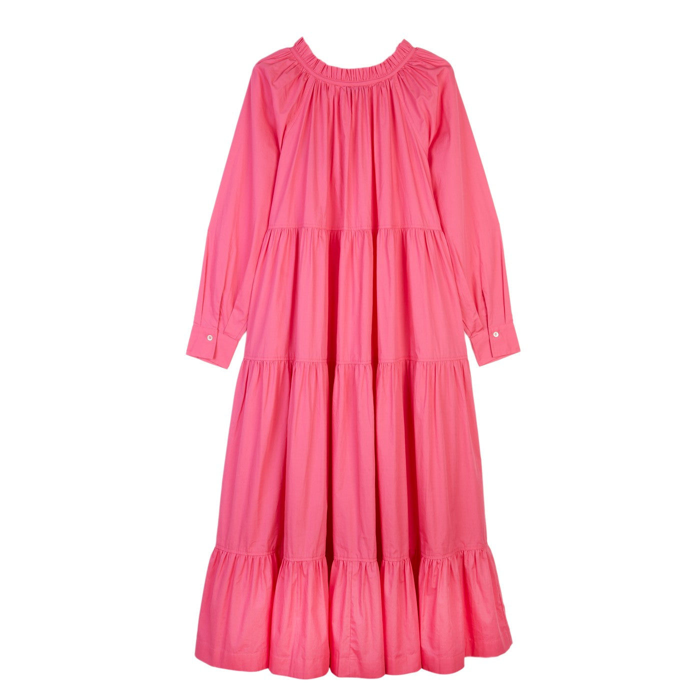 Robe Embroidered Long Sleeve Tiered Maxi