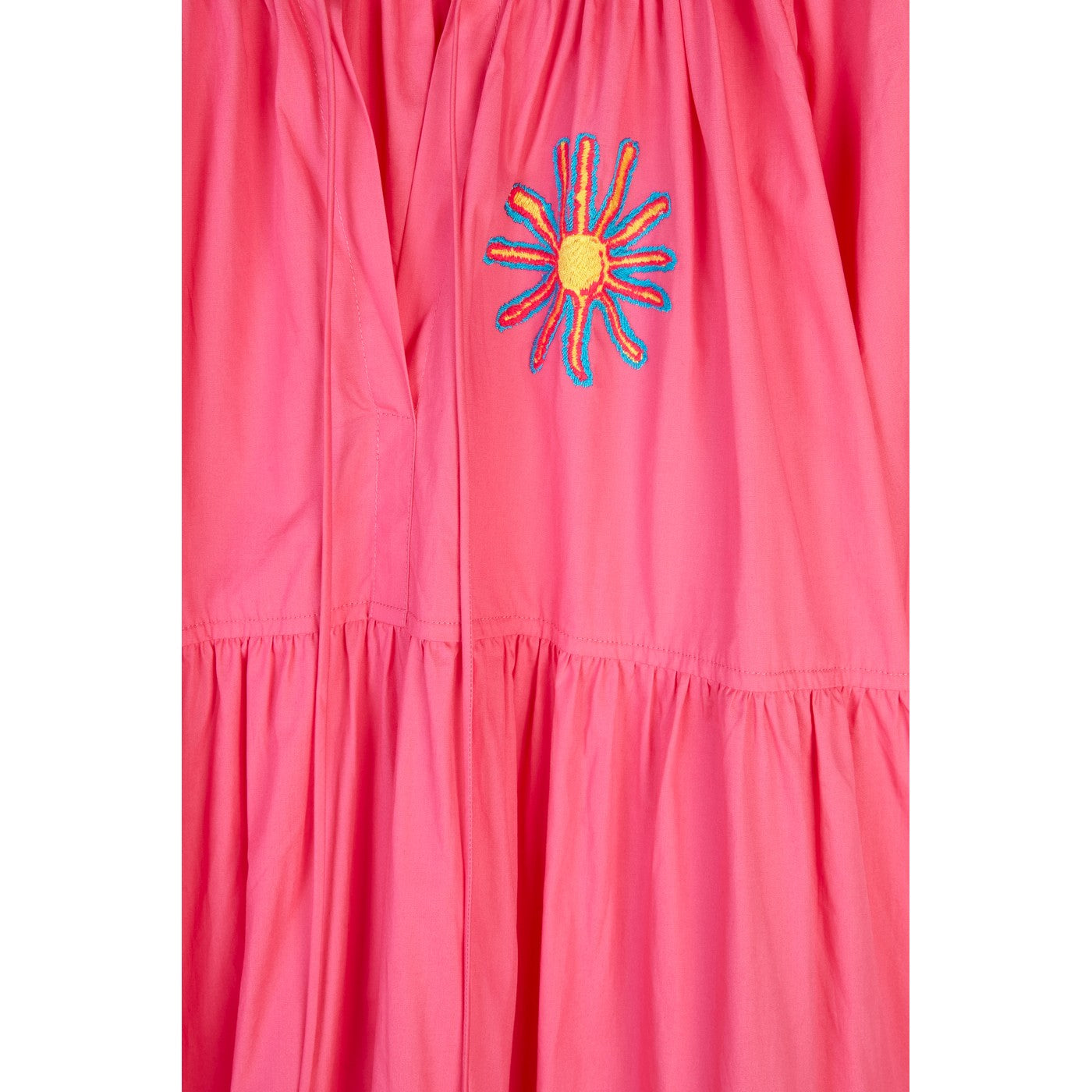Robe Embroidered Long Sleeve Tiered Maxi