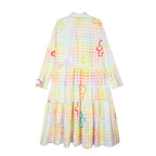 Robe Check Print Embroidered