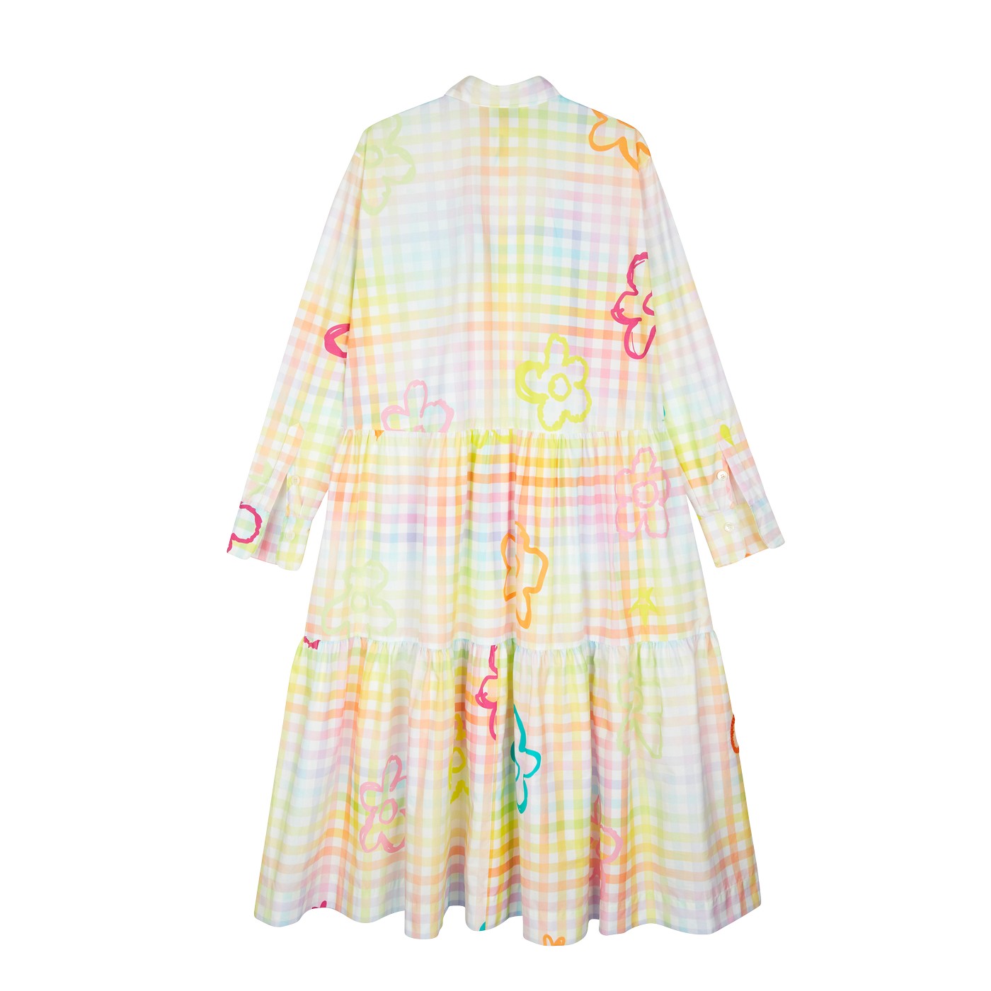 Robe Check Print Embroidered
