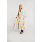 Robe Check Print Embroidered