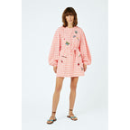 Robe Charm-Embroidered Cotton-Blend Belted