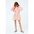 Robe Charm-Embroidered Cotton-Blend Belted