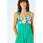 Robe Wadded Floral-Applique Cotton-Terry Towelling
