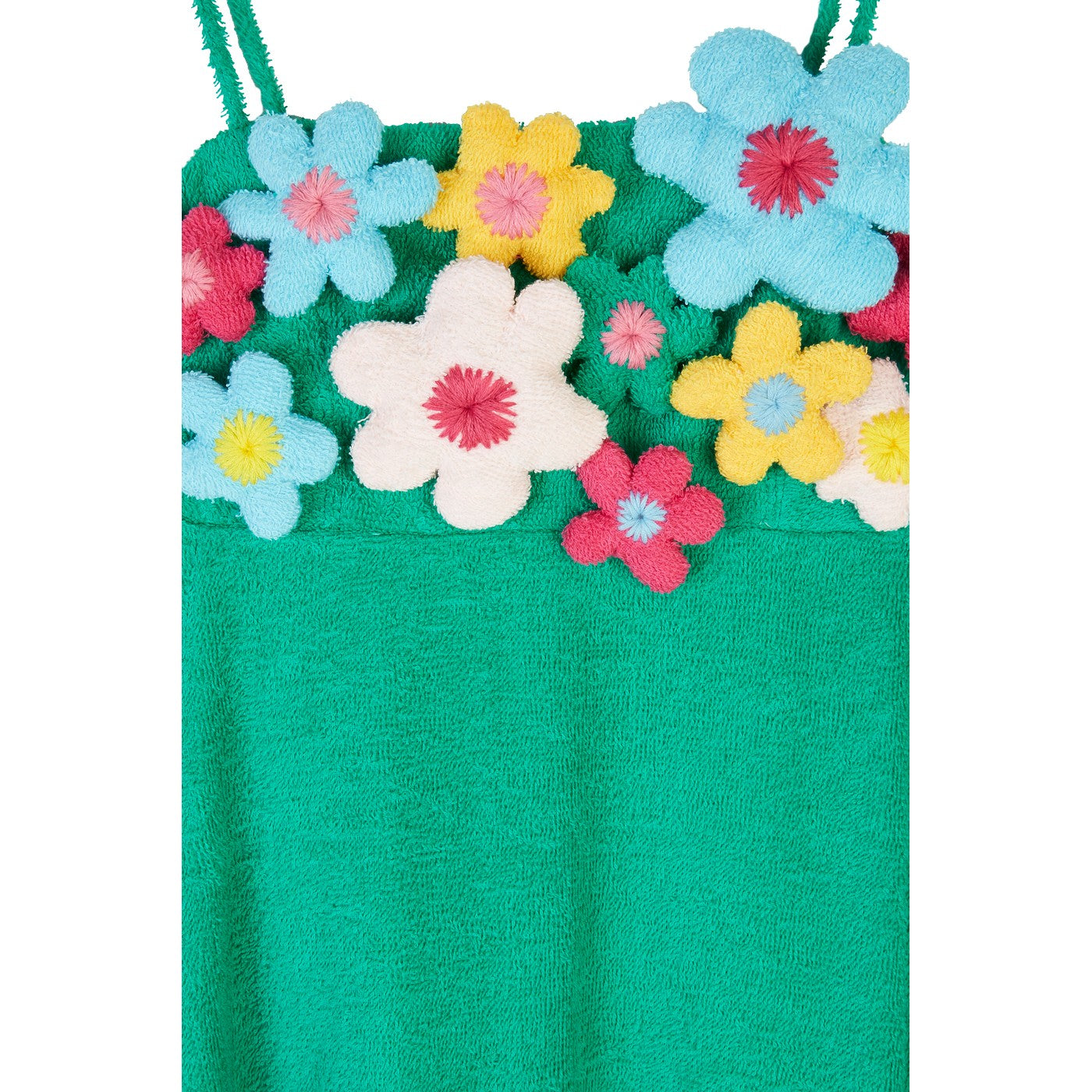 Robe Wadded Floral-Applique Cotton-Terry Towelling