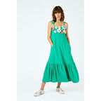 Robe Wadded Floral-Applique Cotton-Terry Towelling