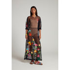Robe Sequin Embroidered Tulle With Slip
