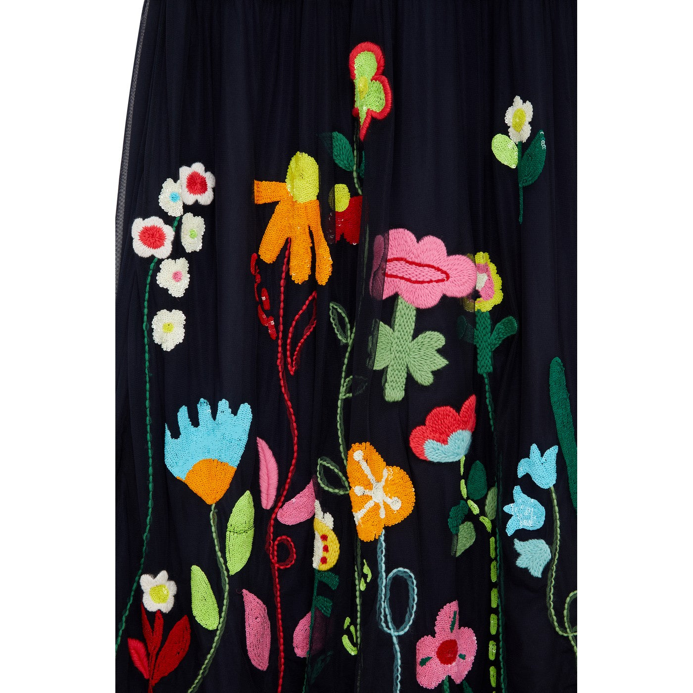 Robe Sequin Embroidered Tulle With Slip