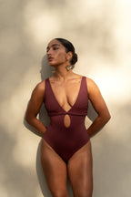 Une Pièce Amélia - Aubergine