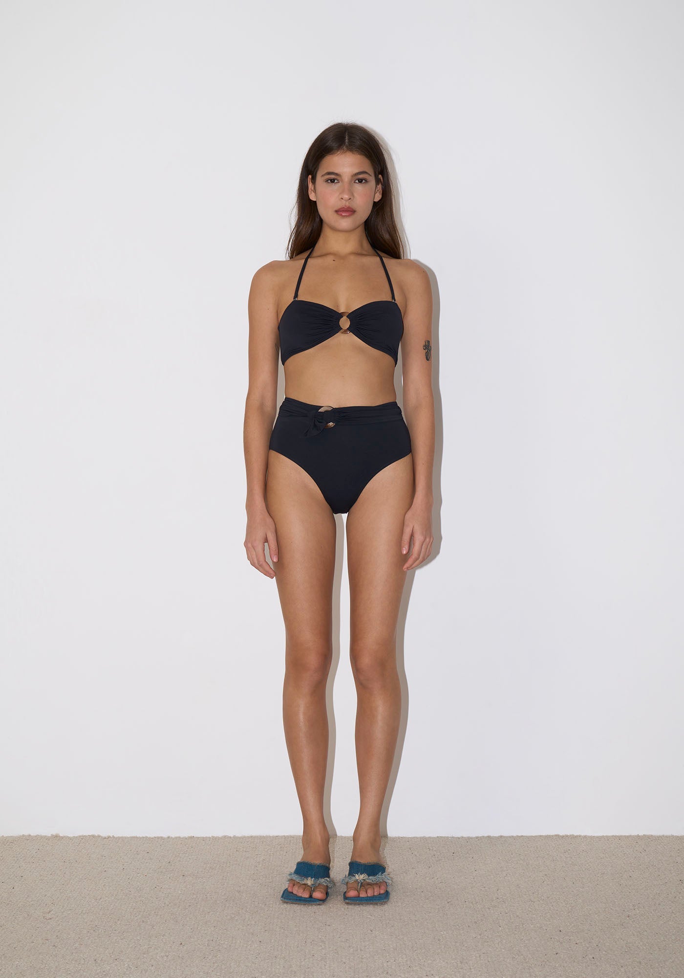 Haut De Maillot Bandeau Ambre - Noir