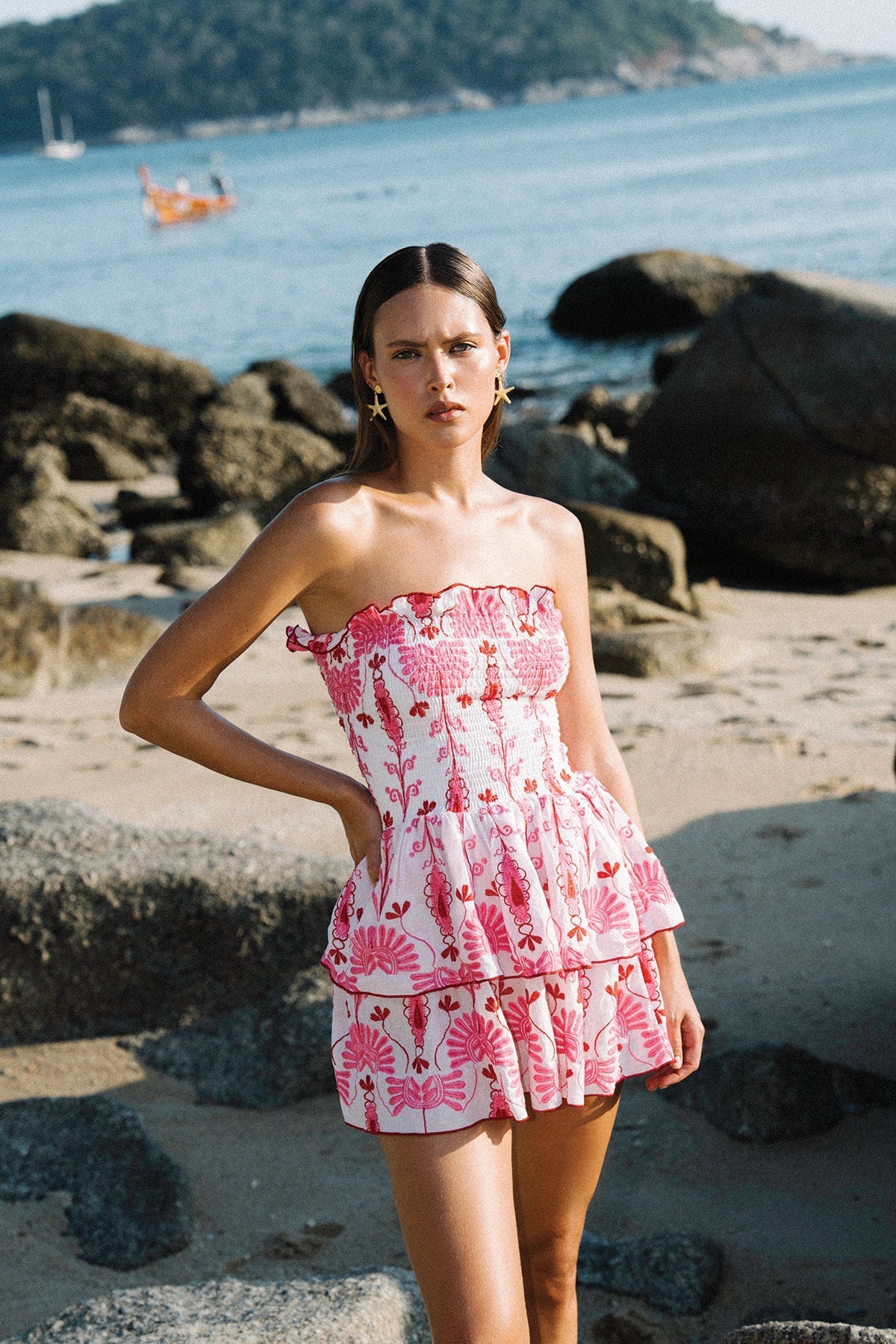 Robe Ines - Broderies Rose