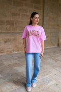 T-Shirt Amour Rose Léopard