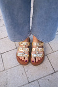 Mules Soleil Dorées