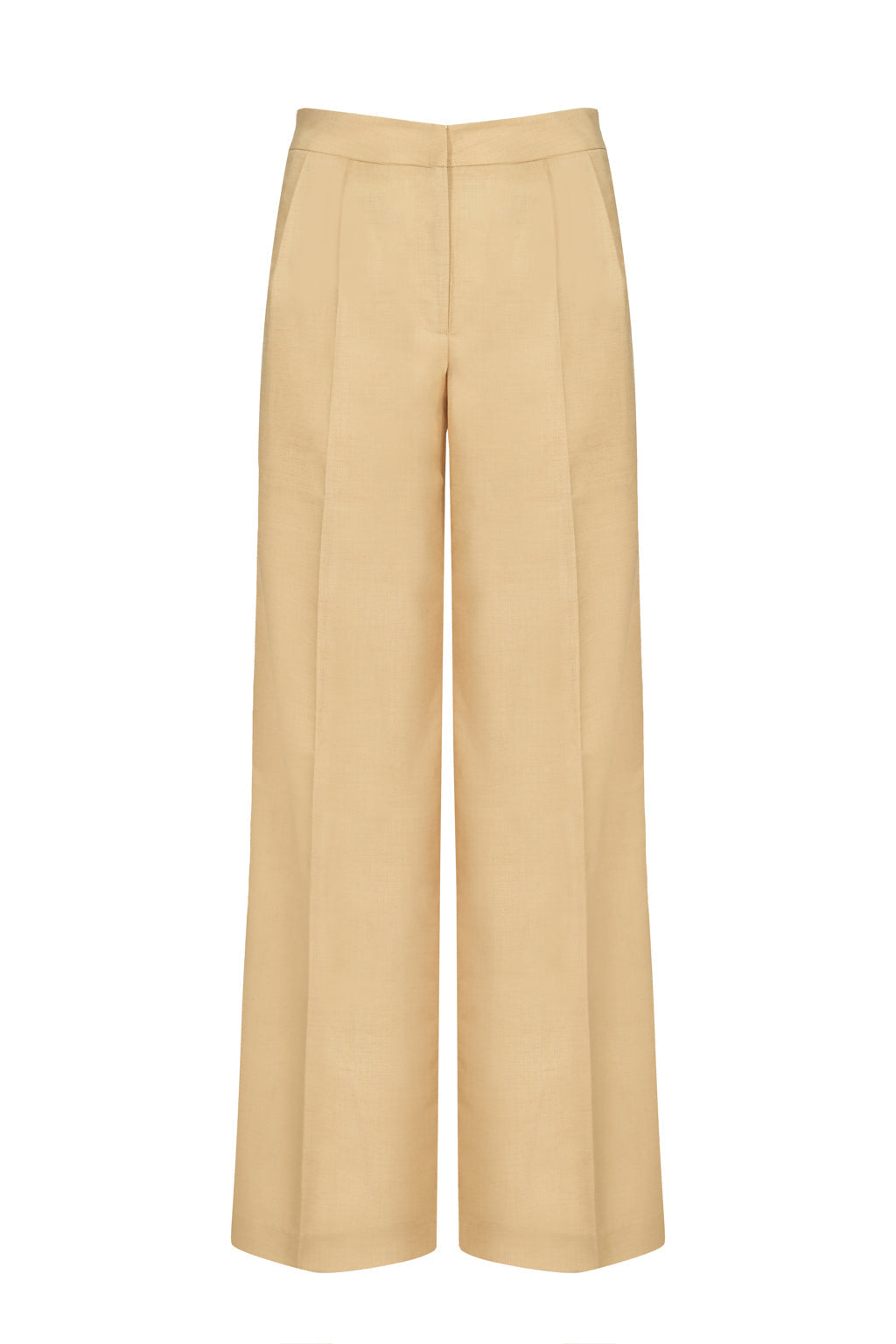Pantalon Droit Trompe-L'Œil Orné Dentelle - Cookie