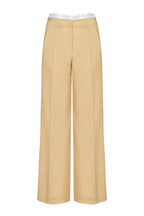 Pantalon Droit Trompe-L'Œil Orné Dentelle - Cookie