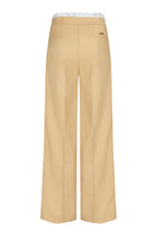 Pantalon Droit Trompe-L'Œil Orné Dentelle - Cookie