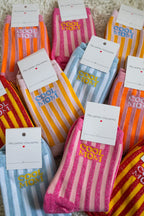 Chaussettes Cool Mom À Paillettes Bleu/Blanc