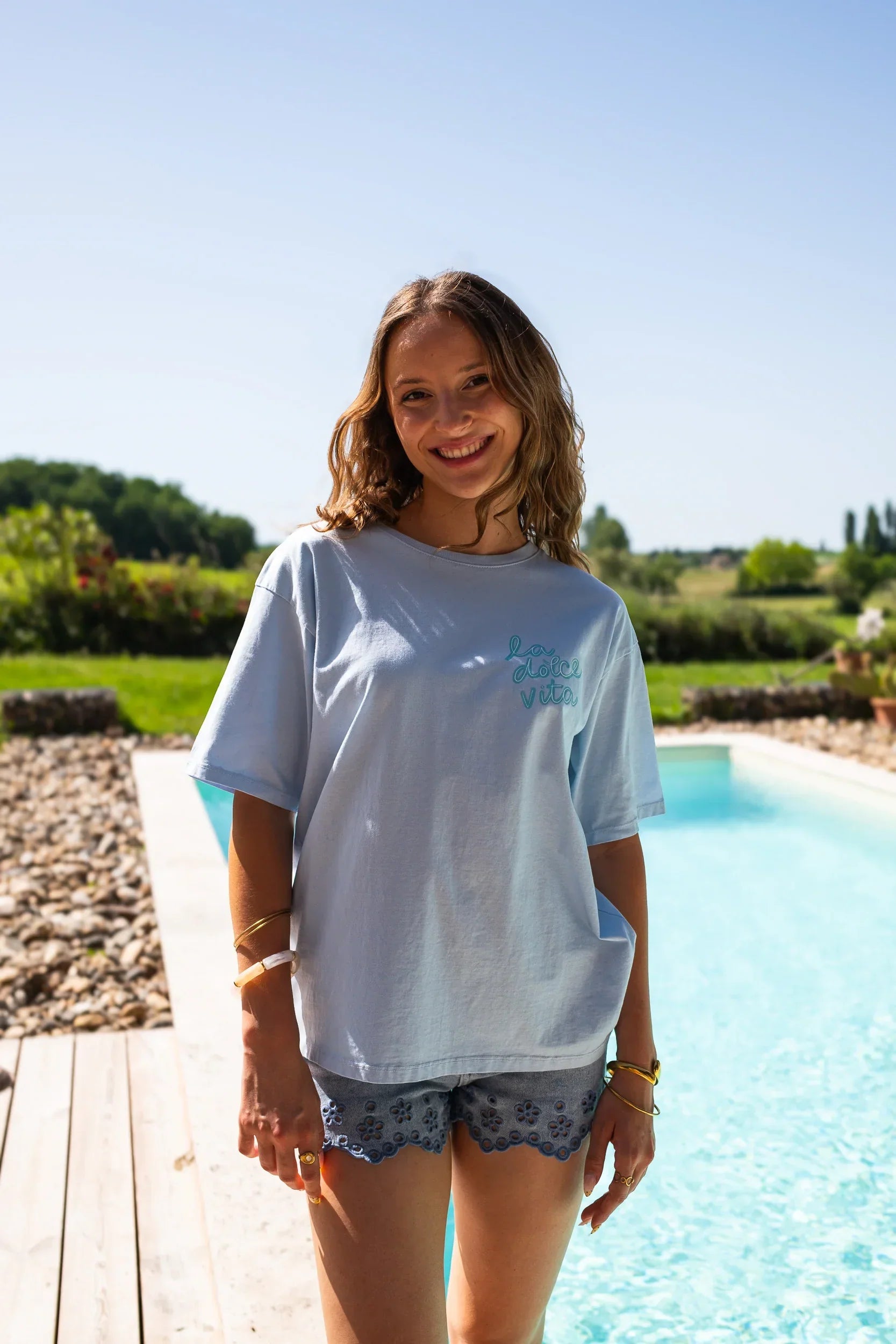 T-Shirt La Dolce Vita Bleu