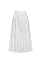 Jupe Plissée En Coton Brodé - Blanc
