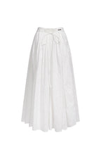 Jupe Plissée En Coton Brodé - Blanc