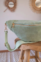 Sac Banane En Velours Côtelé Ciao Boum - Masha Vert D'Eau