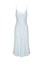 Robe nuisette en soie avec broderies style vintage - Vert menthe 