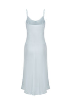 Robe nuisette en soie avec broderies style vintage - Vert menthe 