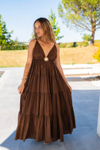 Robe Charline Longue Chocolat
