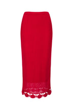 Jupe En Maille Au Crochet - Rouge