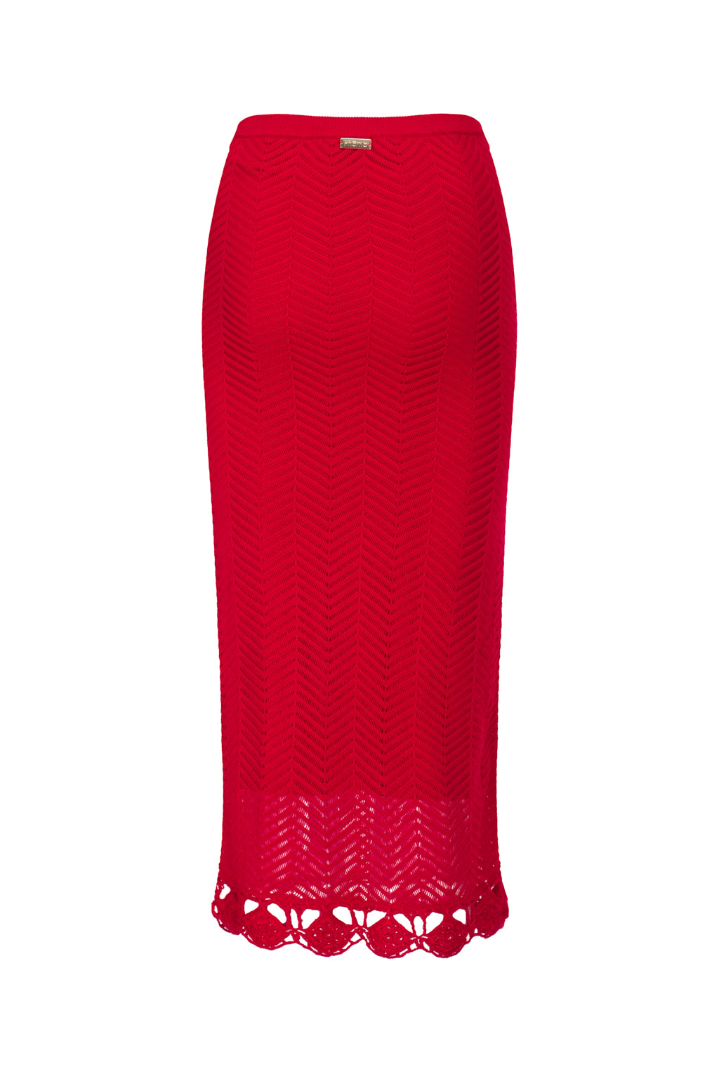 Jupe En Maille Au Crochet - Rouge