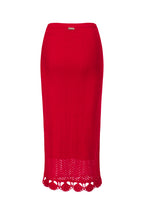 Jupe En Maille Au Crochet - Rouge