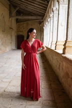Robe Mila Longue Vieux Rose Foncé