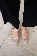 Ballerines Slingback Résille Dorée