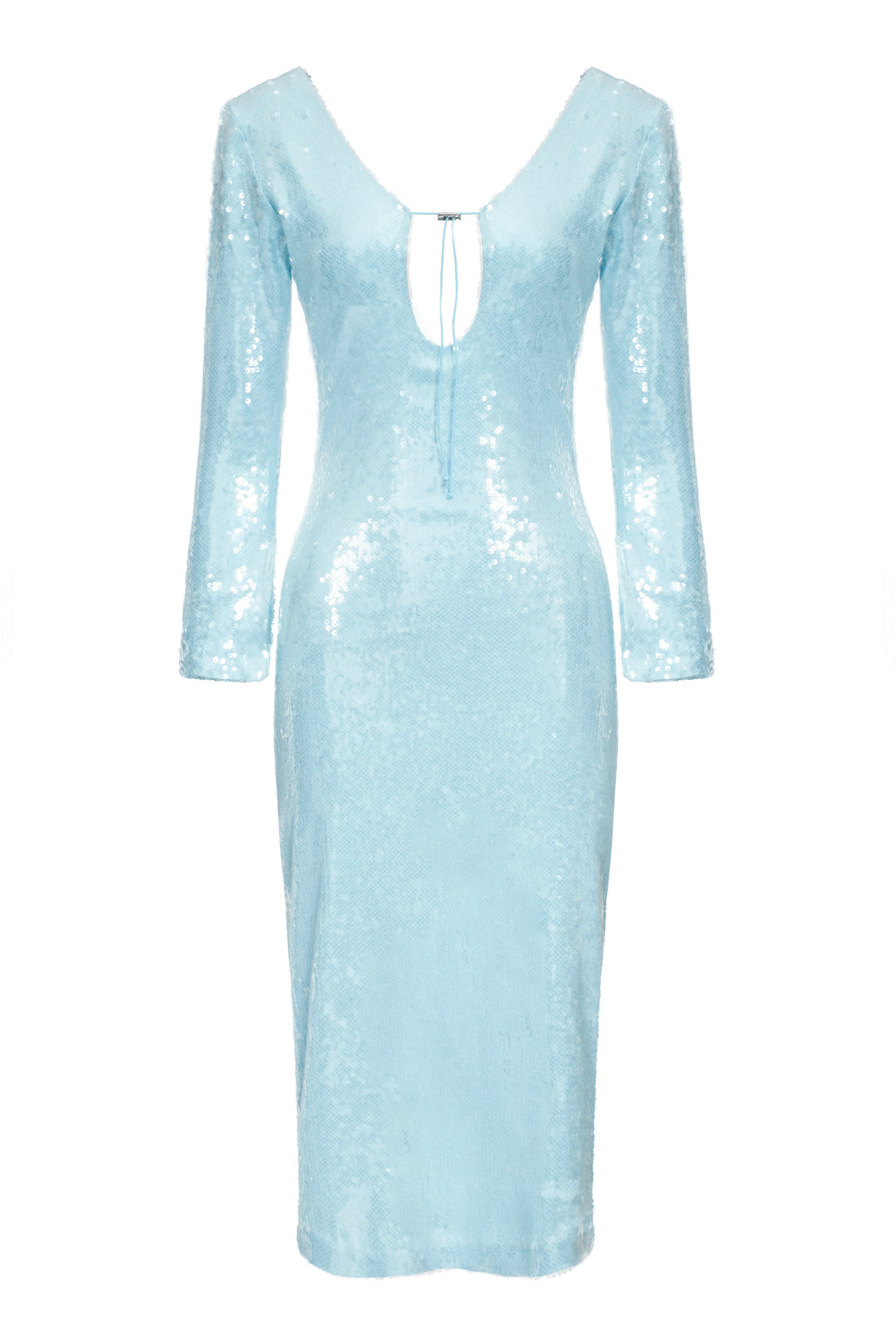 Robe Midi En Jersey Stretch À Sequins - Bleu Ciel
