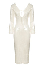 Robe Midi En Jersey Stretch À Sequins - Perle
