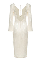 Robe Midi En Jersey Stretch À Sequins - Perle