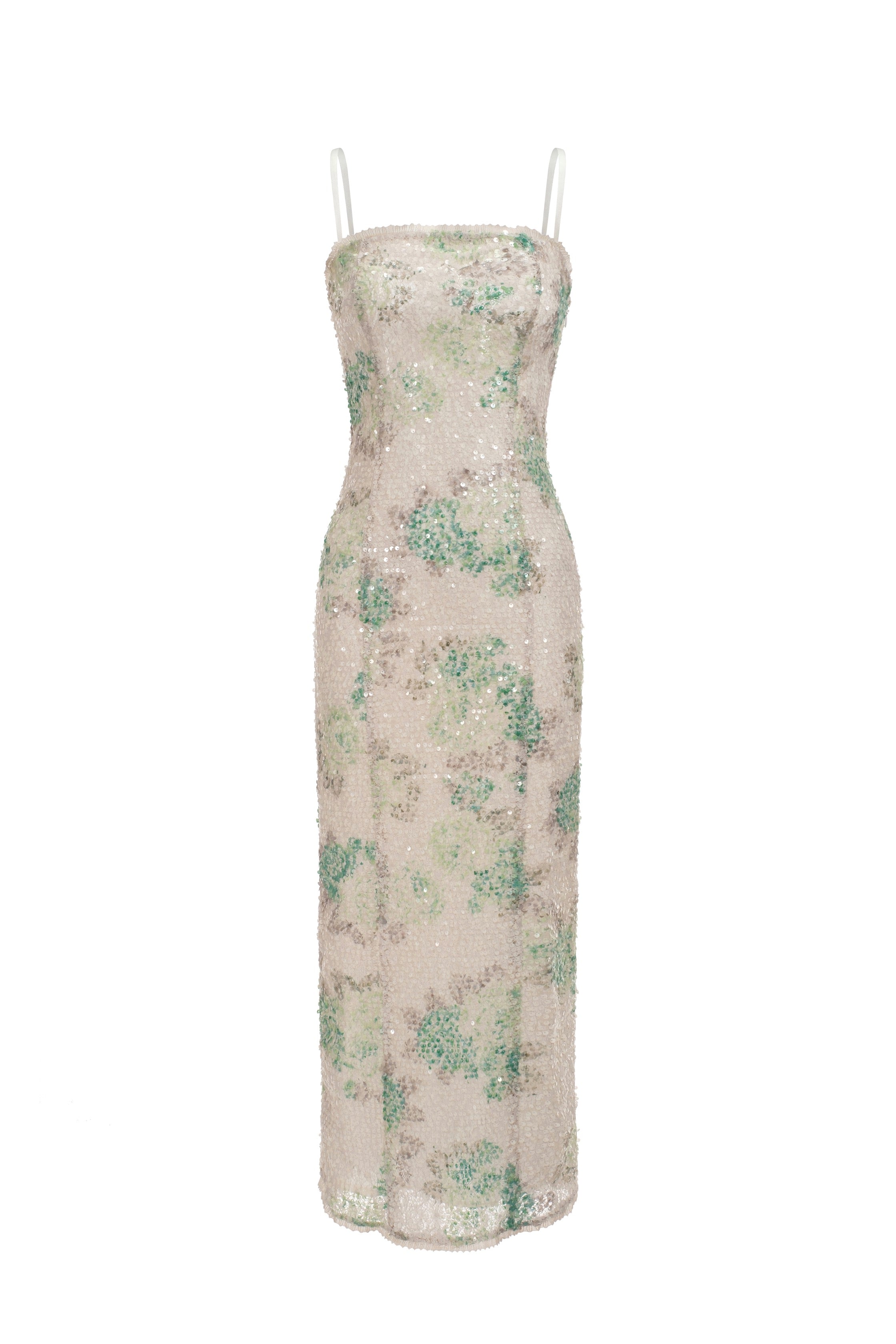 Robe À Sequins Et À Imprimé - Feuilles