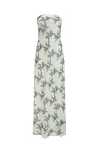 Robe Bustier En Velours Dévoré À Drapé - Oiseaux