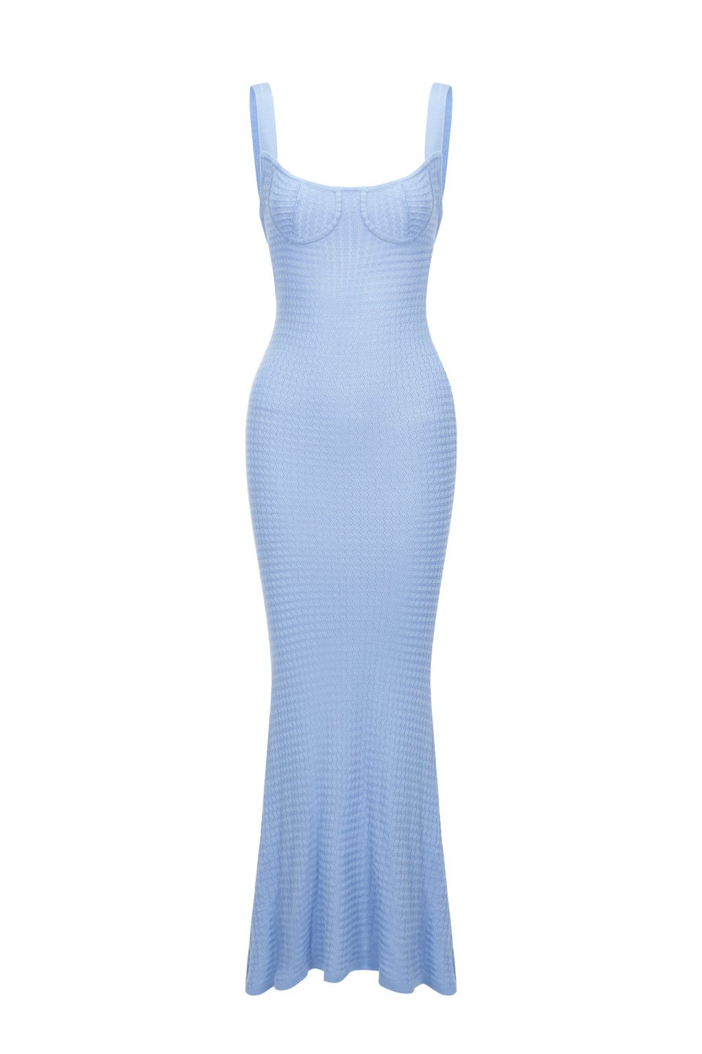 Robe En Maille Dos-Nu - Bleu