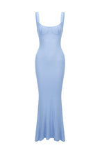 Robe En Maille Dos-Nu - Bleu