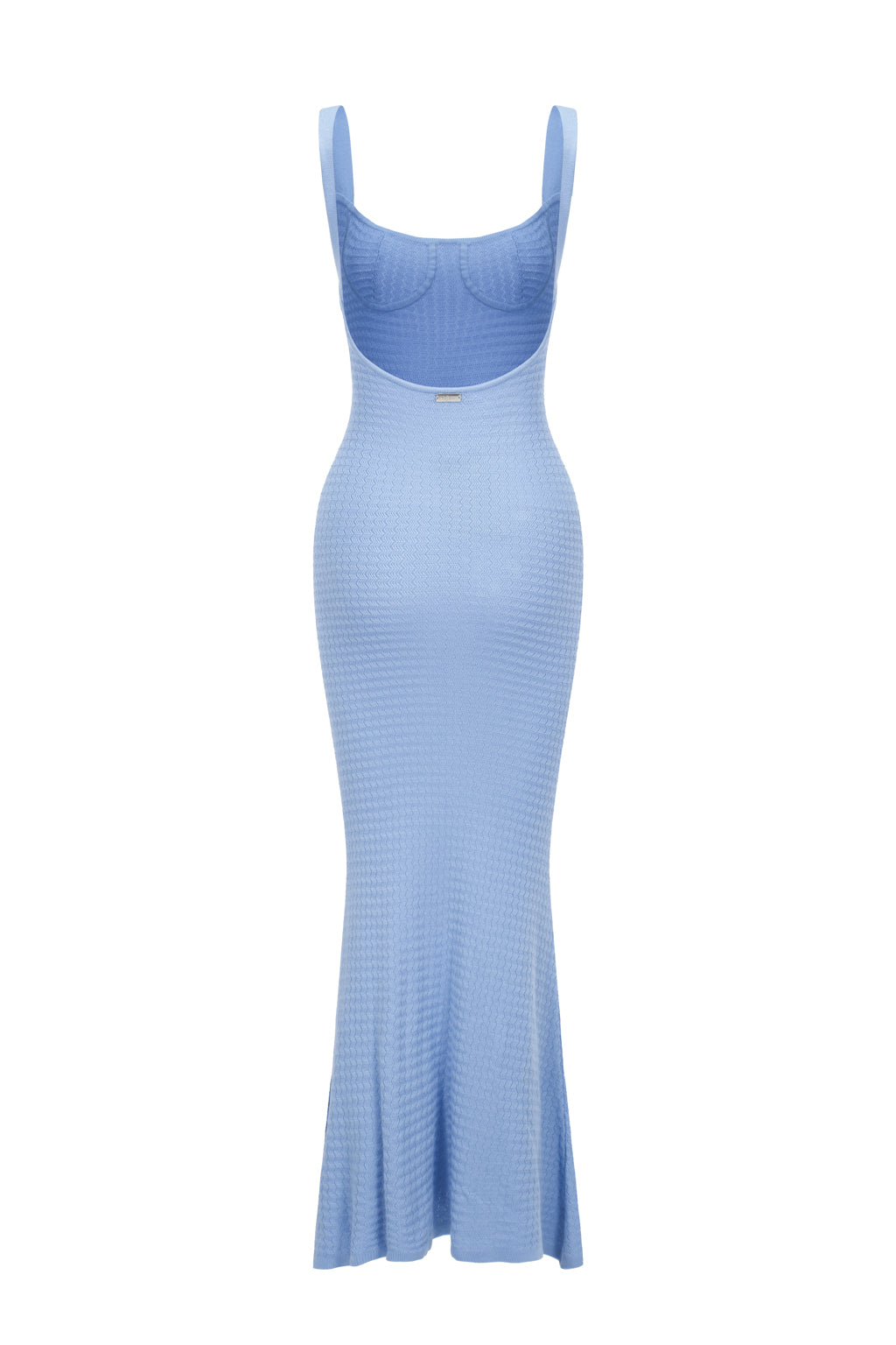 Robe En Maille Dos-Nu - Bleu