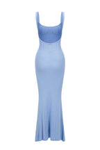 Robe En Maille Dos-Nu - Bleu