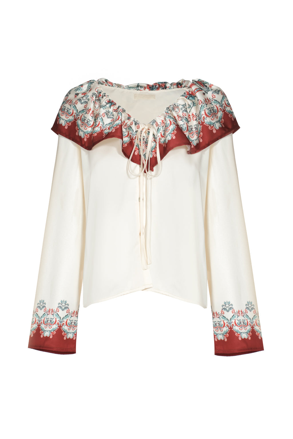 Chemise À Col Large À Imprimé - Fleur Vintage